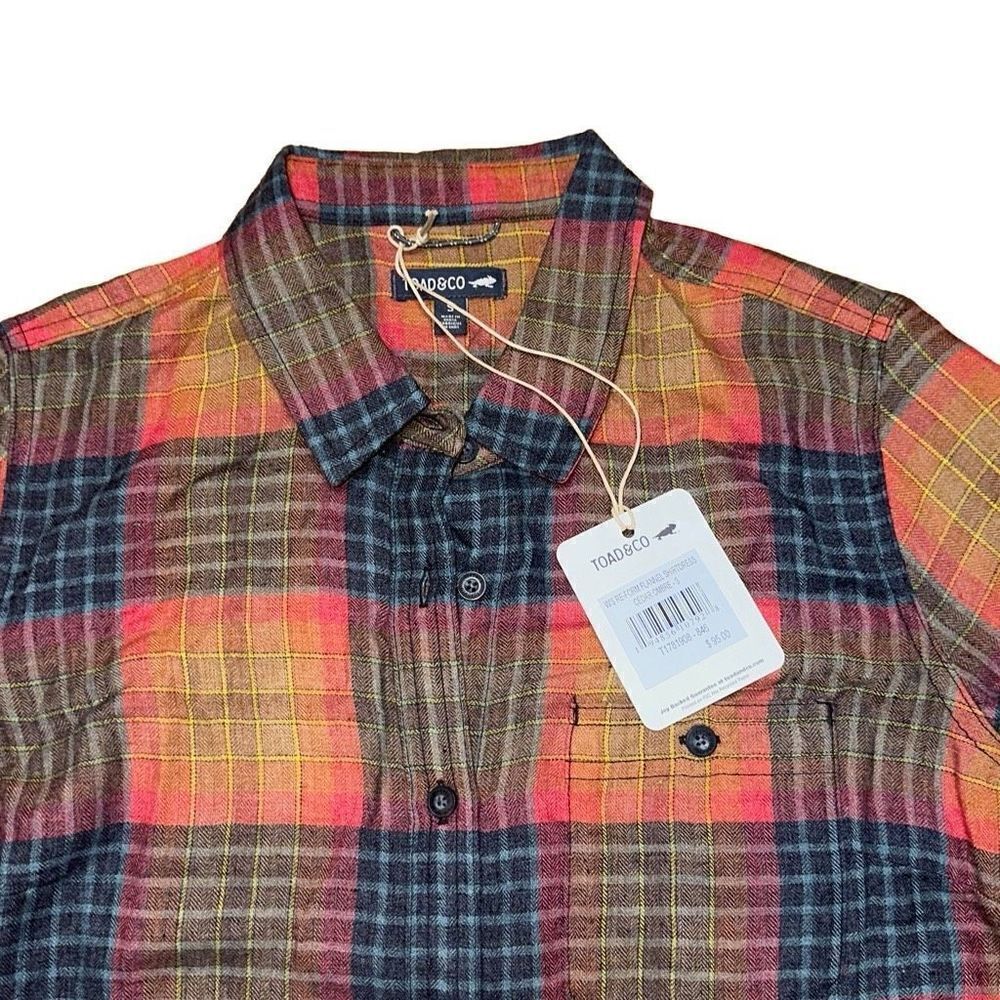 NWT Toad & Co W’s Re-Form Flannel Shirtdress
Sz S in Cedar Ombré - Picture 11 of 14
